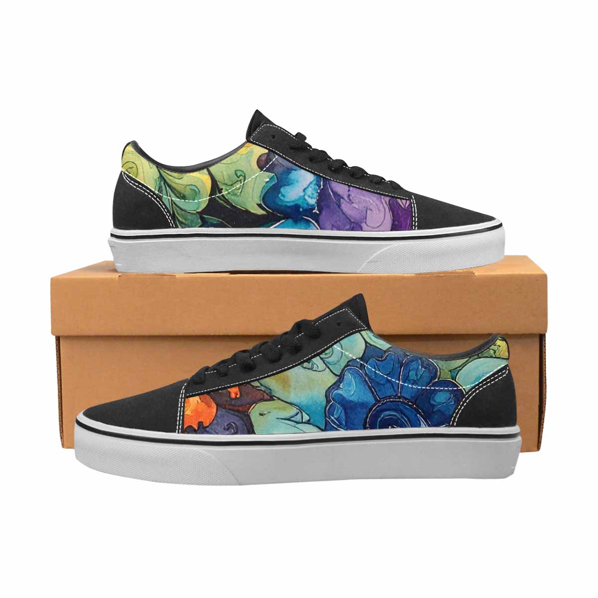 WOMEN'S Tie Lace-Up Canvas Neon Fantasy Custom Shoes