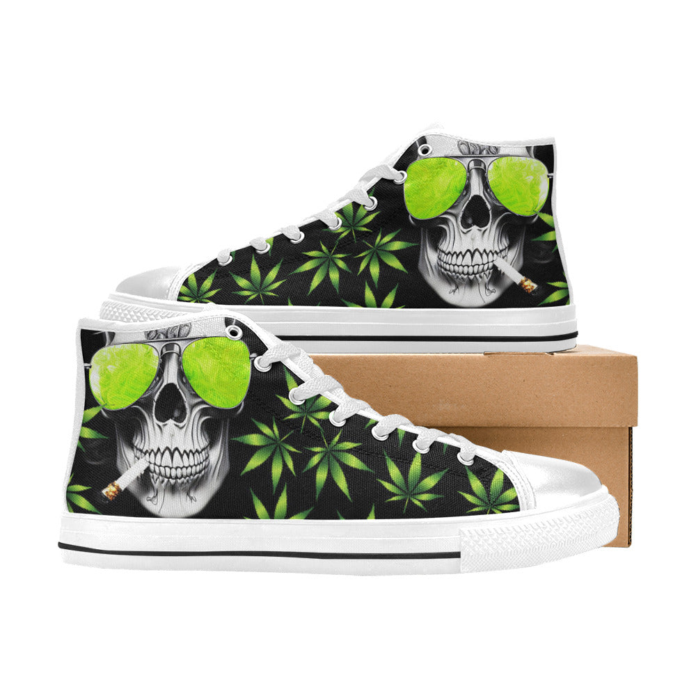 WOMEN'S Cc 420 Skull Weed High Top Canvas Dreamcore Shoes