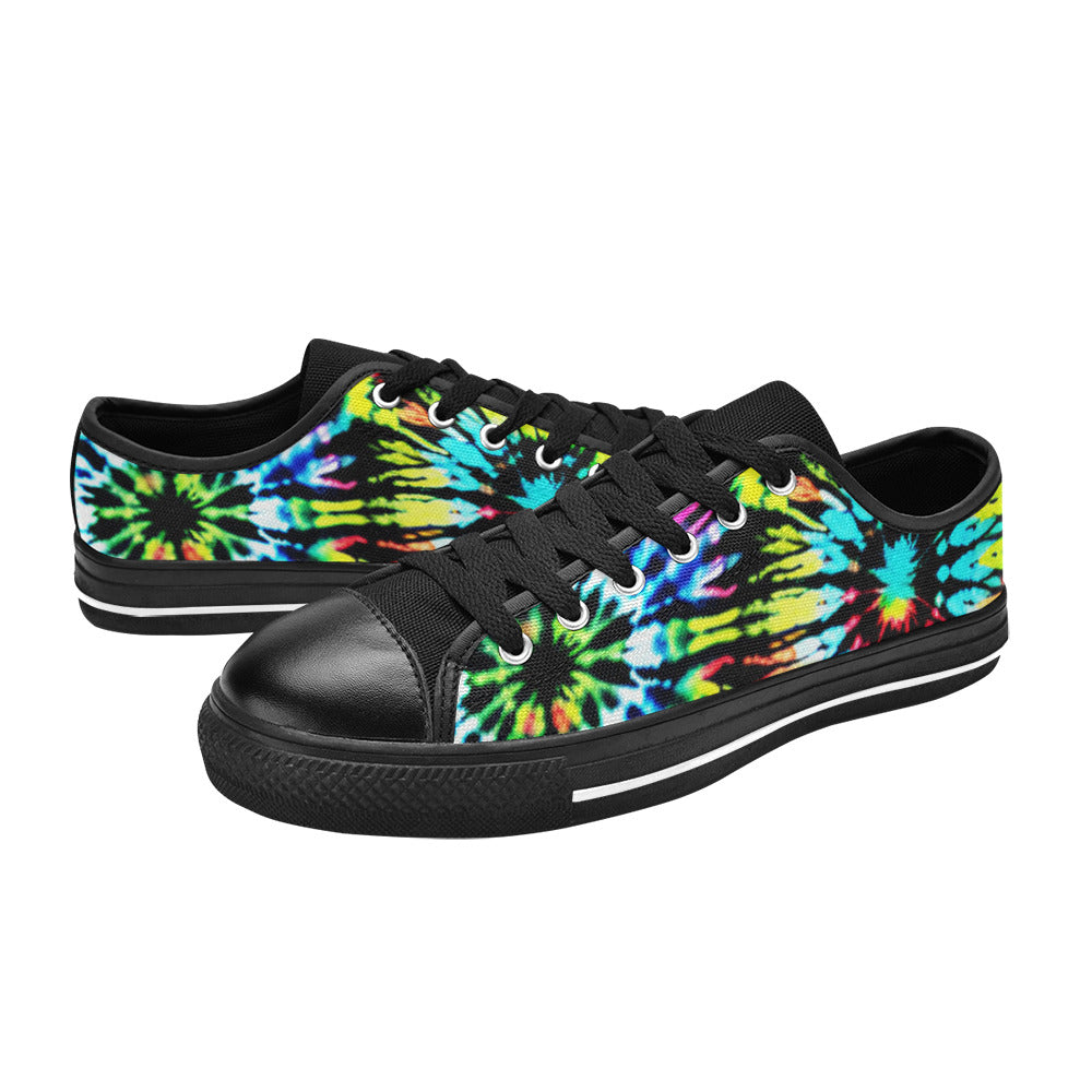 MEN'S Cc Tie Dye Art Canvas Dark Academia Custom Shoes