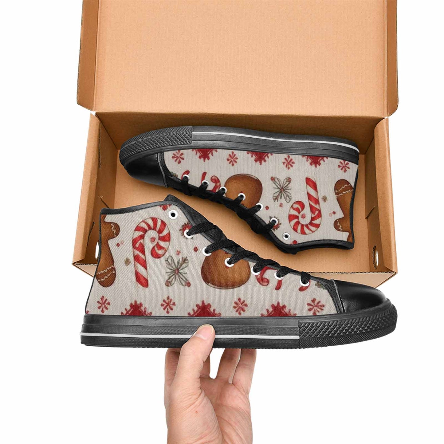 MEN'S Christmas Holly Snowflake High Top Canvas Aesthetic Sneakers
