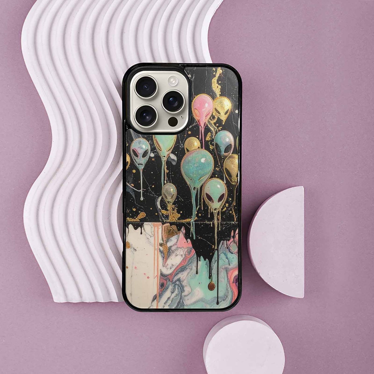 iPhone 16 Pro Max Case — Aliens Marblemelting Aliens Pa 7eb Personalized, Personalized Phone Case