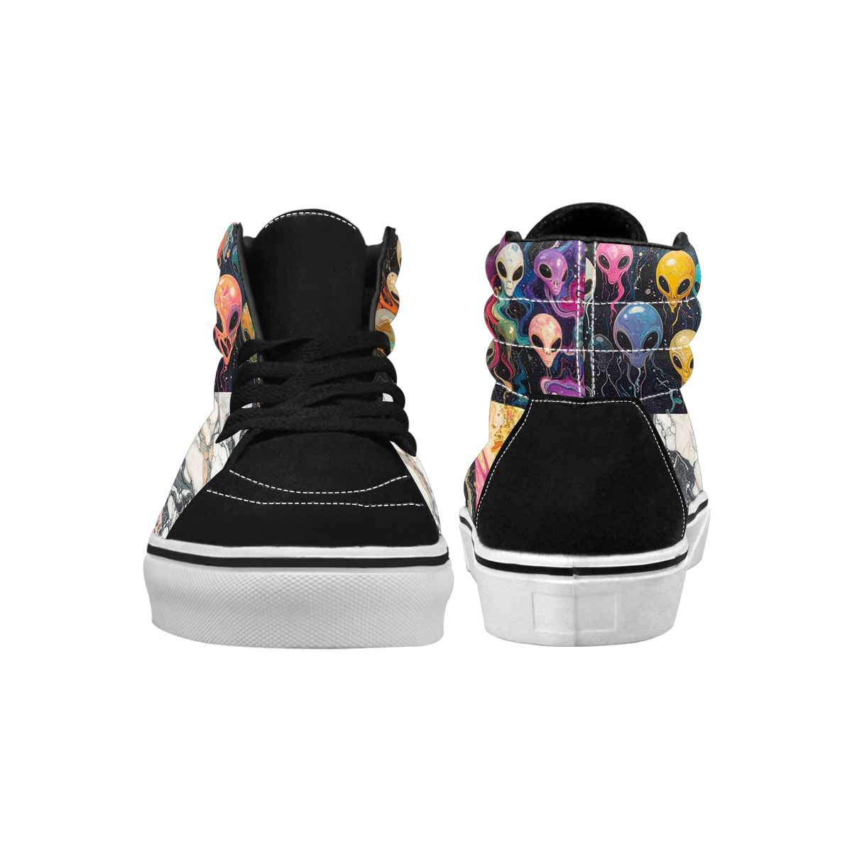 MEN'S Aliens Marble Aliens High Top Canvas Dark Academia Custom Sneakers