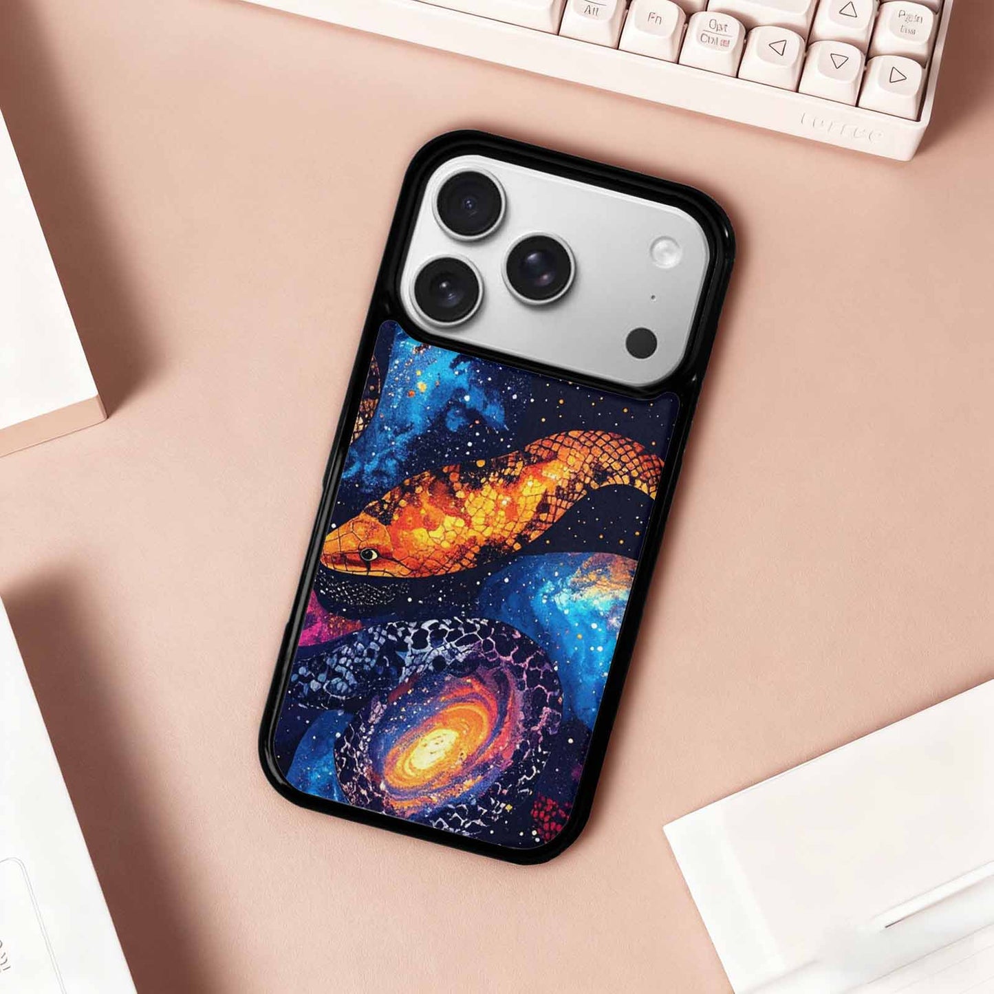 iPhone 17 Pro Case — Snake Print Galaxy Seamless Pattern Animal, Custom Print Case Cover