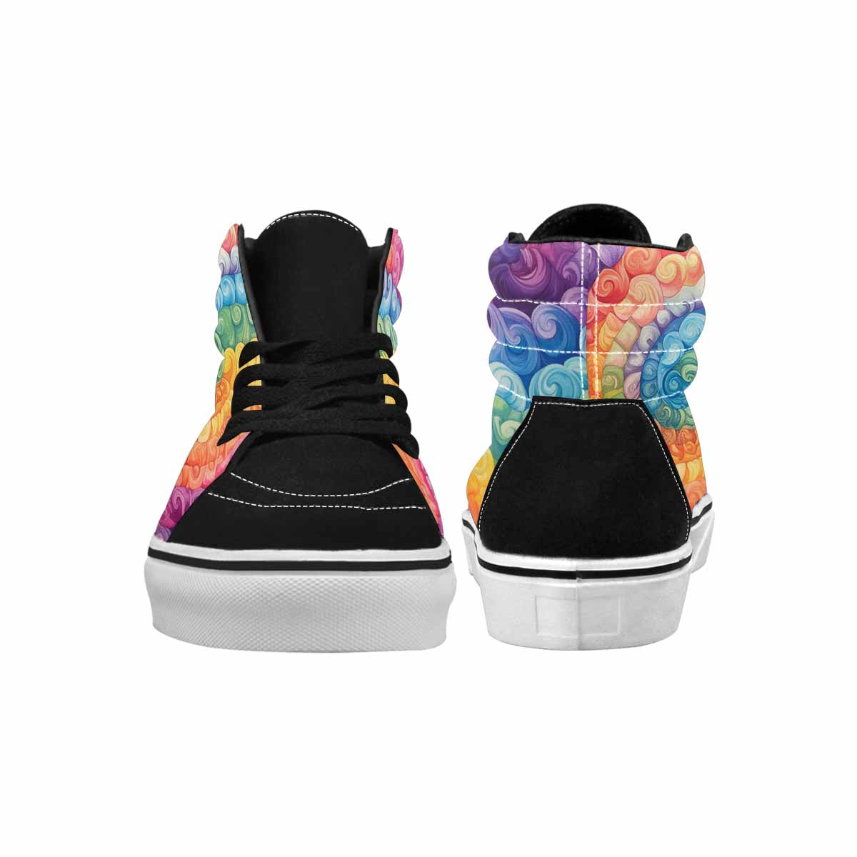 MEN'S Tie Dye Swirls Tie High Top Canvas Grunge Custom Shoes