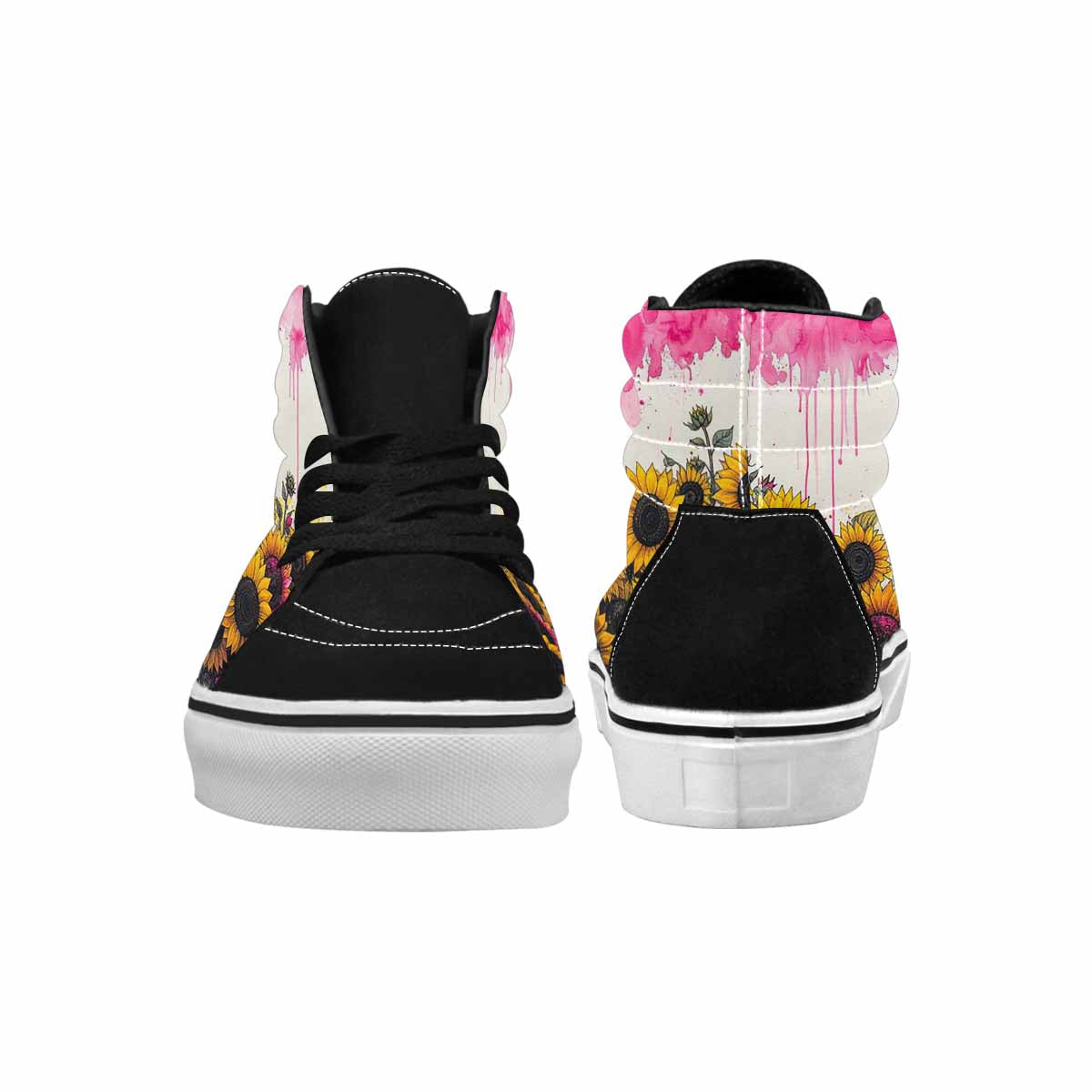 MEN'S Sunflower Burst High Top Canvas Dark Academia Custom Sneakers
