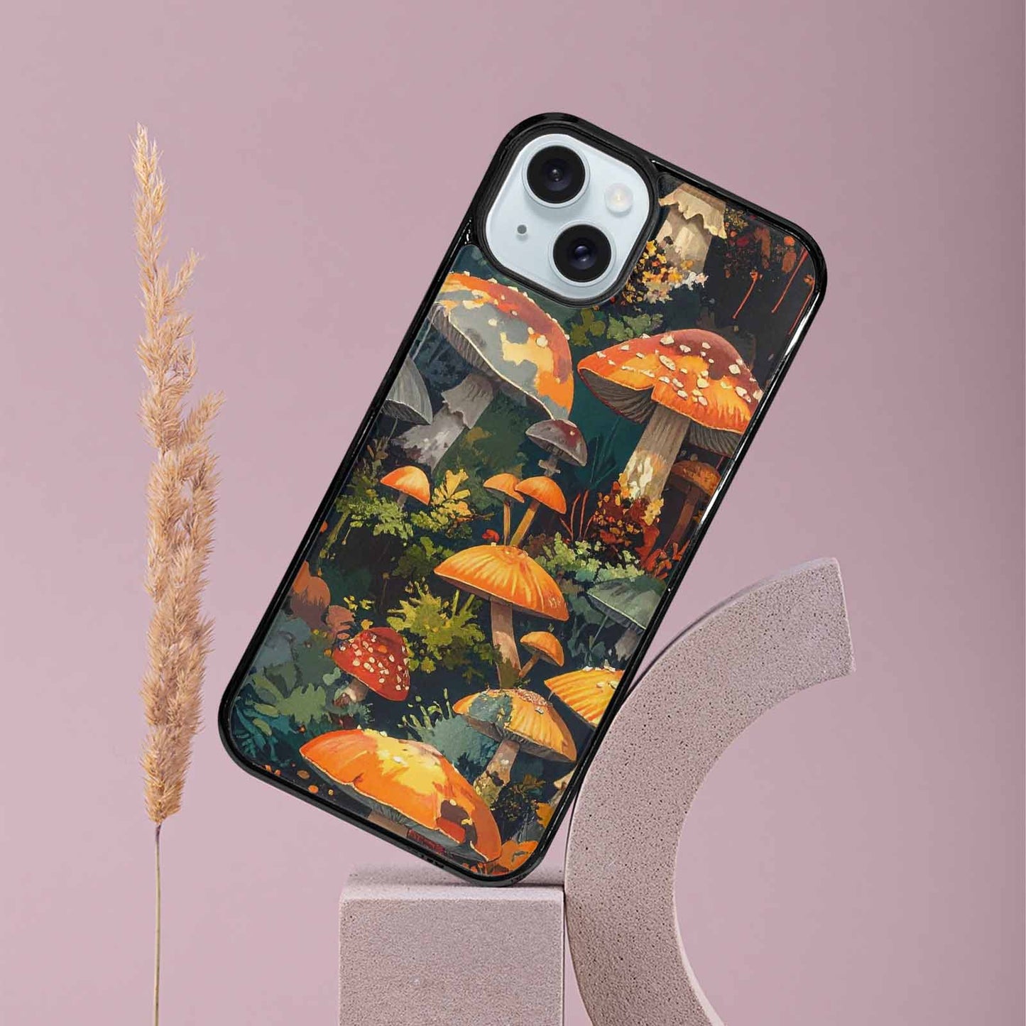 iPhone 15 Plus Case — Mushrooms Camomushrooms Patter, Custom Printed Phone Case