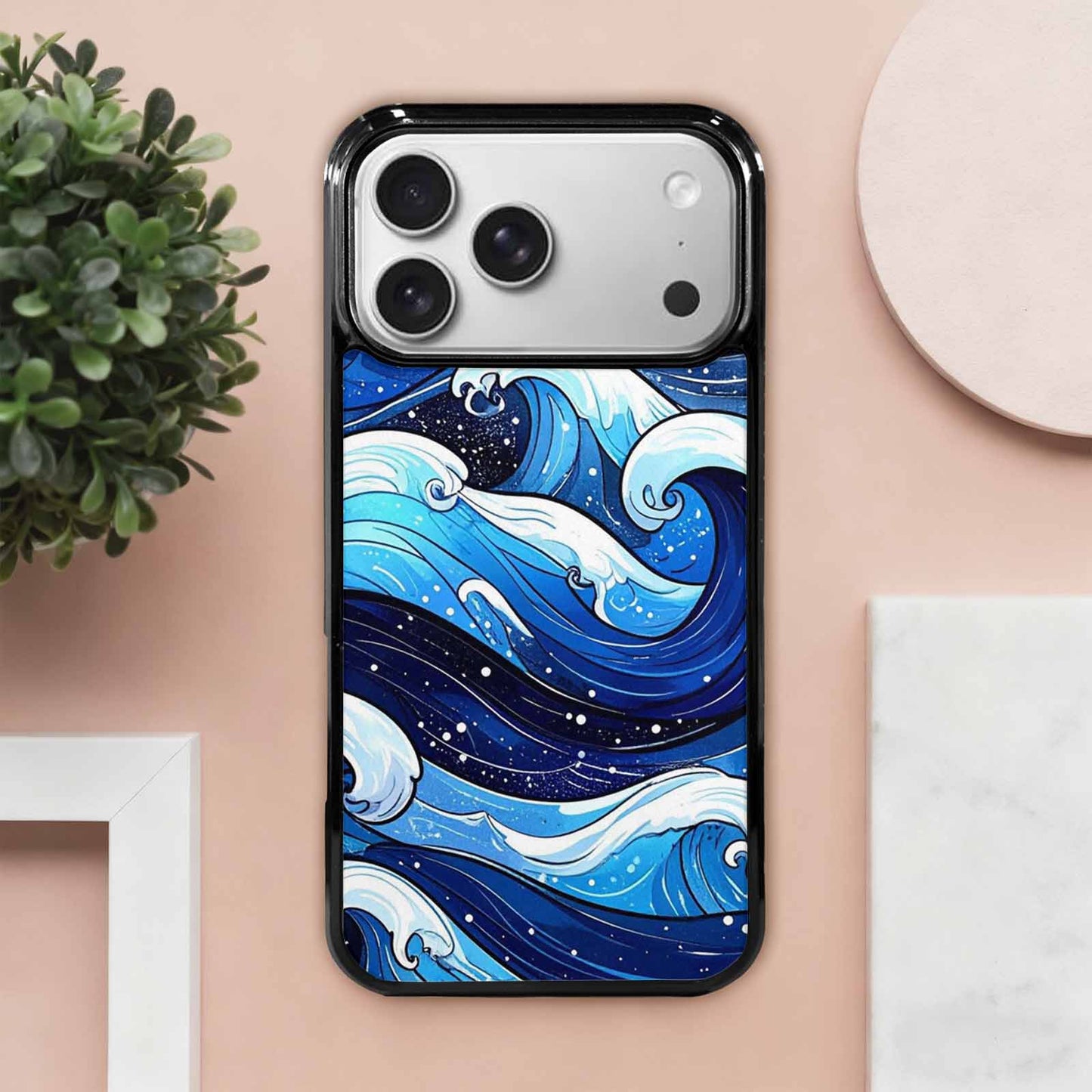 iPhone 17 Pro Max Case — Glossy Winter Wave Cartoon Cute, Custom Made Phone Cover
