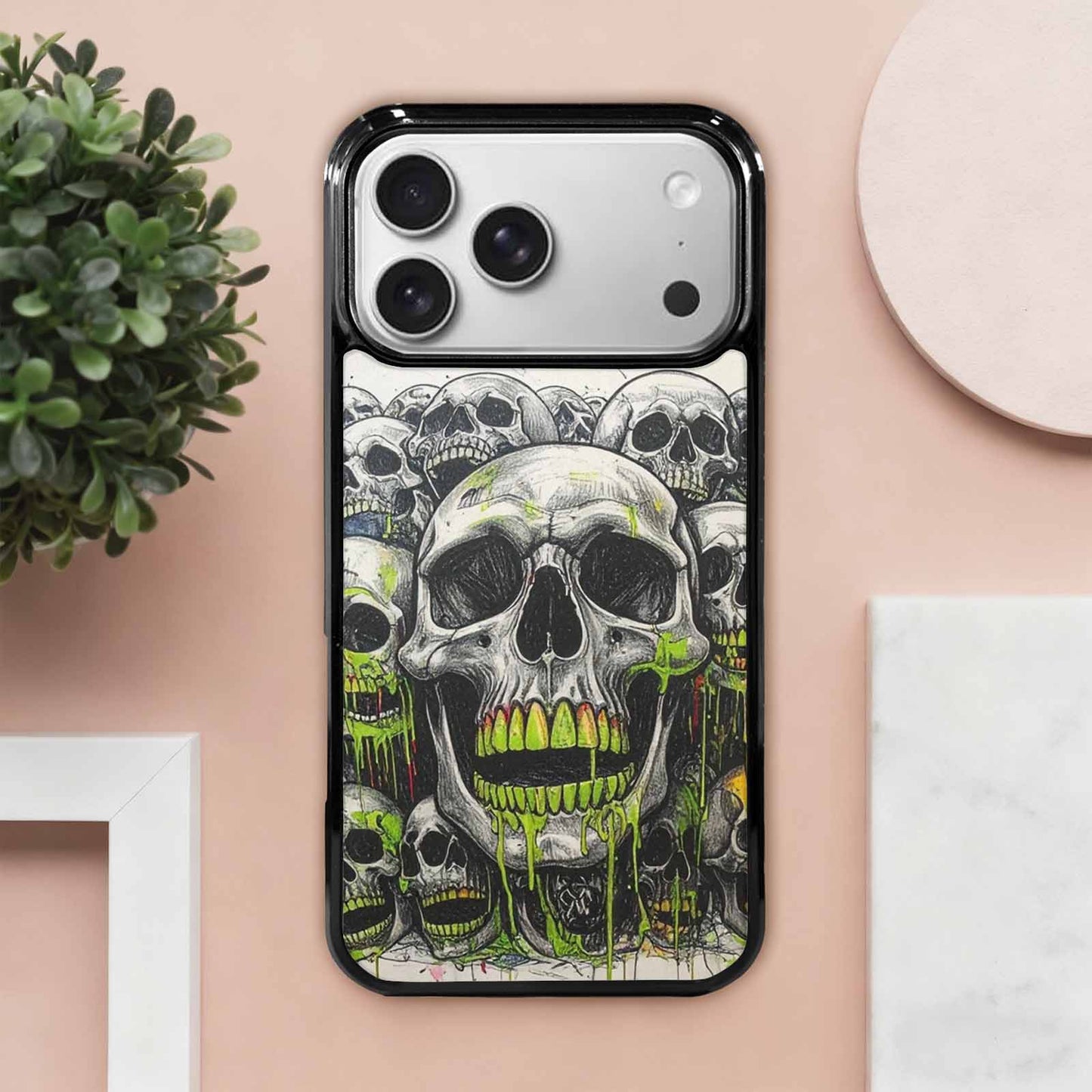 iPhone 17 Pro Max Case — Rainbow From Skull\'s Mouth Gothic Skulls, Custom Print Case Cover