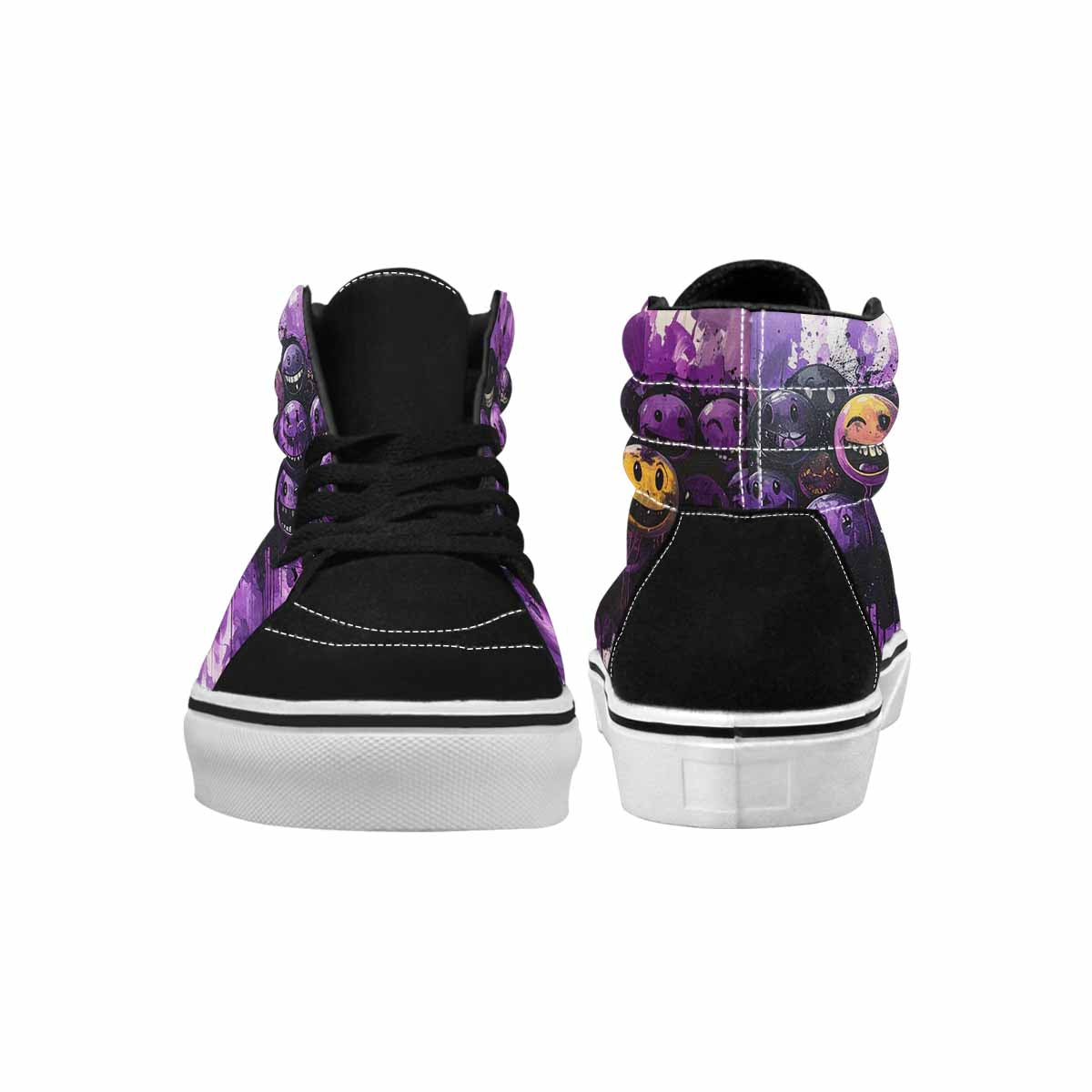 MEN'S Melting Moon Smiley High Top Canvas Cottagecore Custom Sneakers