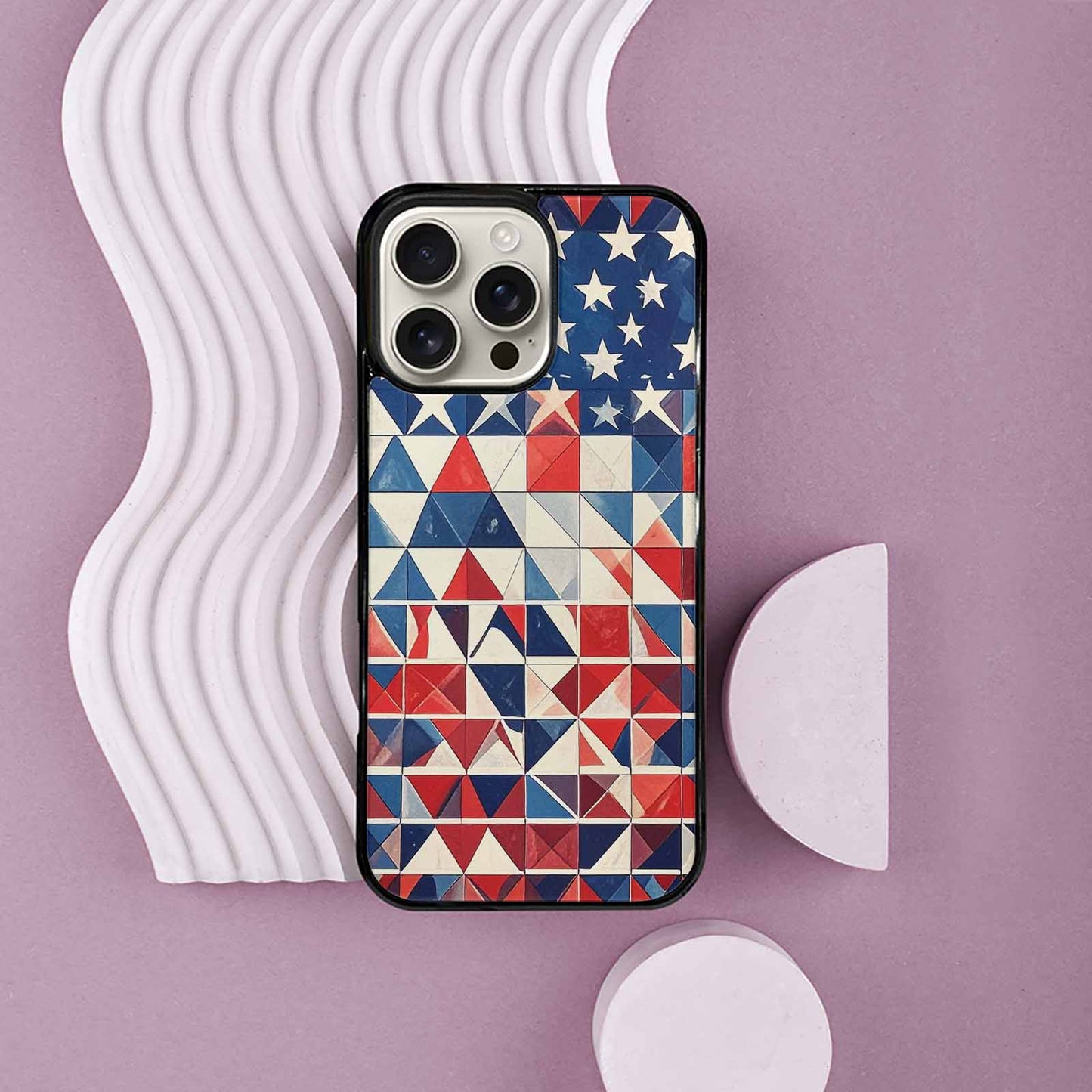 iPhone 16 Pro Max Case — Small American Flag Stars And Stripes, Personalized Phone Case