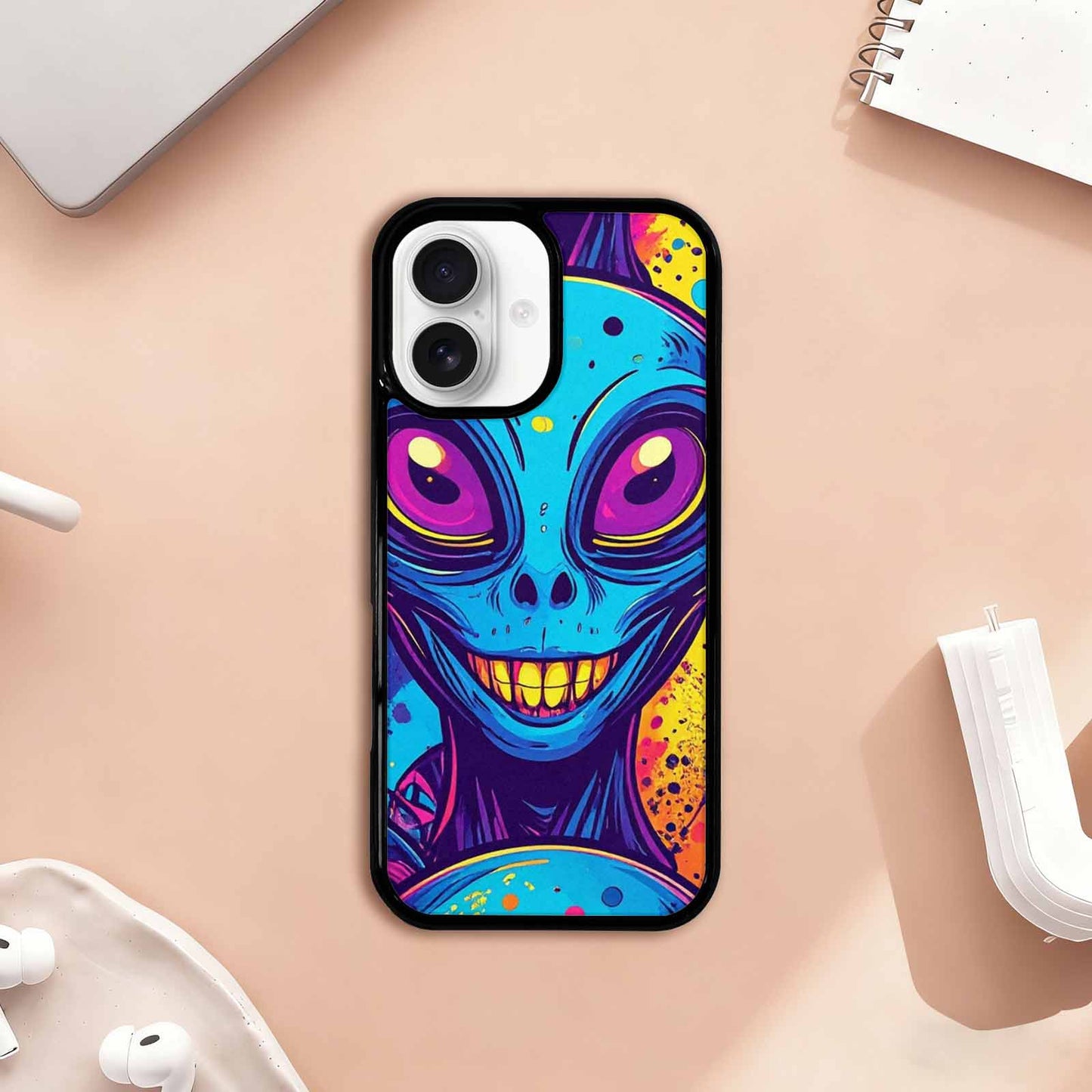 iPhone 17 Case — Alien Ufo Cartoon Art Alien Scifi, Customized Protective Case