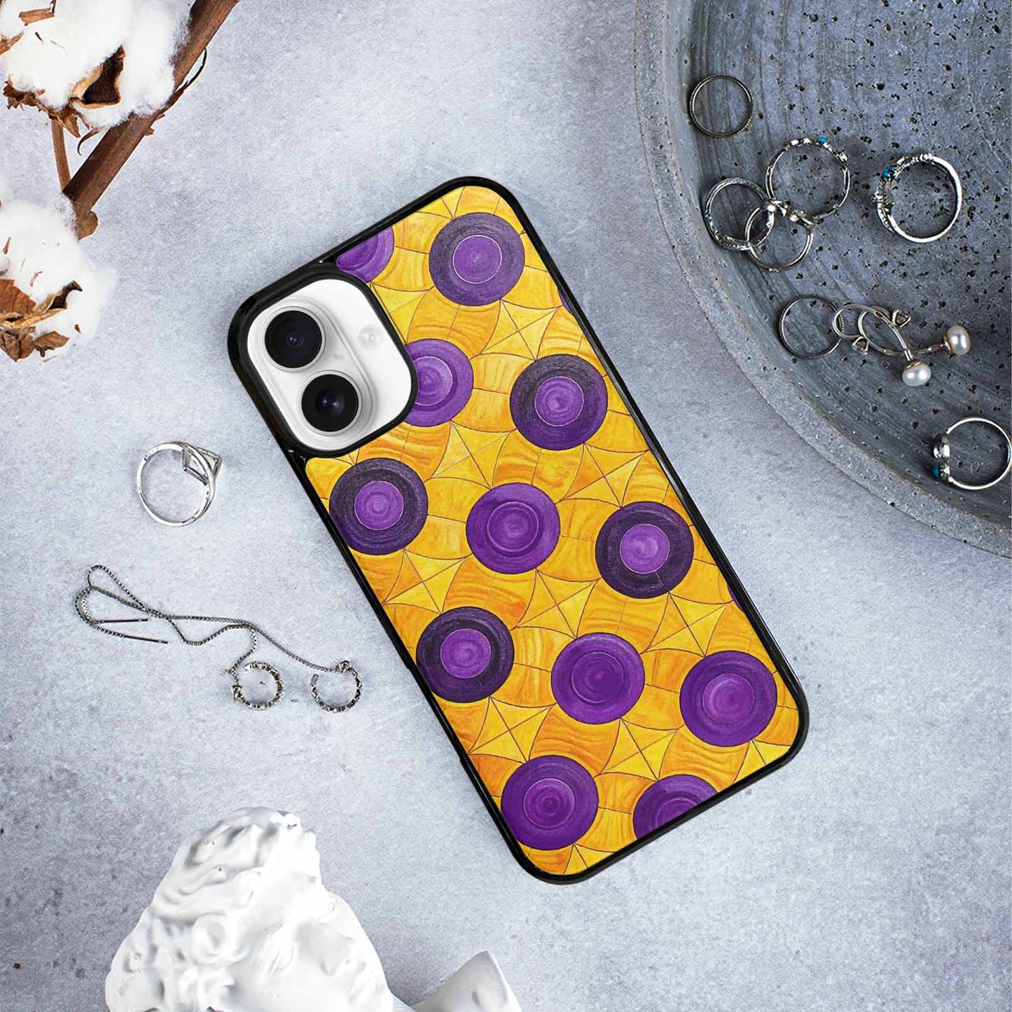 iPhone 16 Plus Case — Intersex Flag Color Theme Small Rainbow, Custom Designed Case Cover