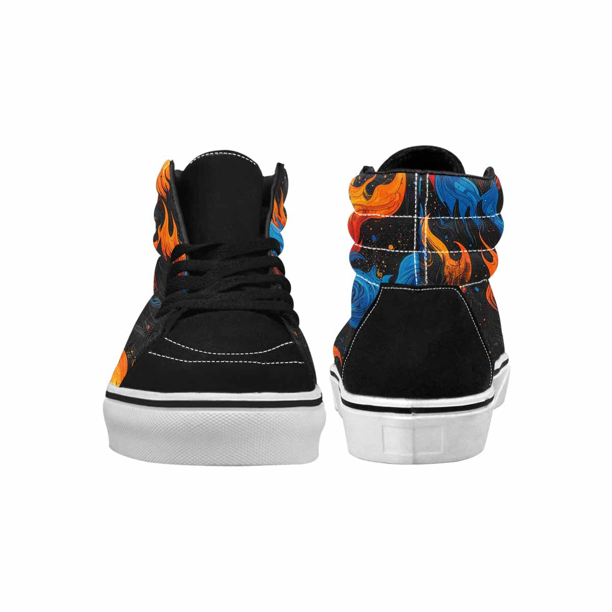 MEN'S Flame Burst High Top Canvas Wallpaper Art Sneakers