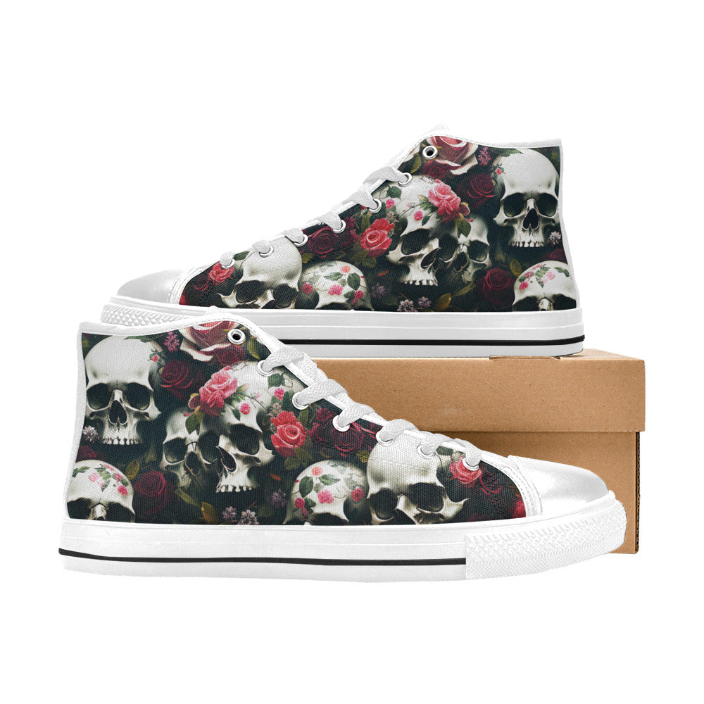 MEN'S Rose Skulls Dark 5 High Top Canvas Surreal Sneakers
