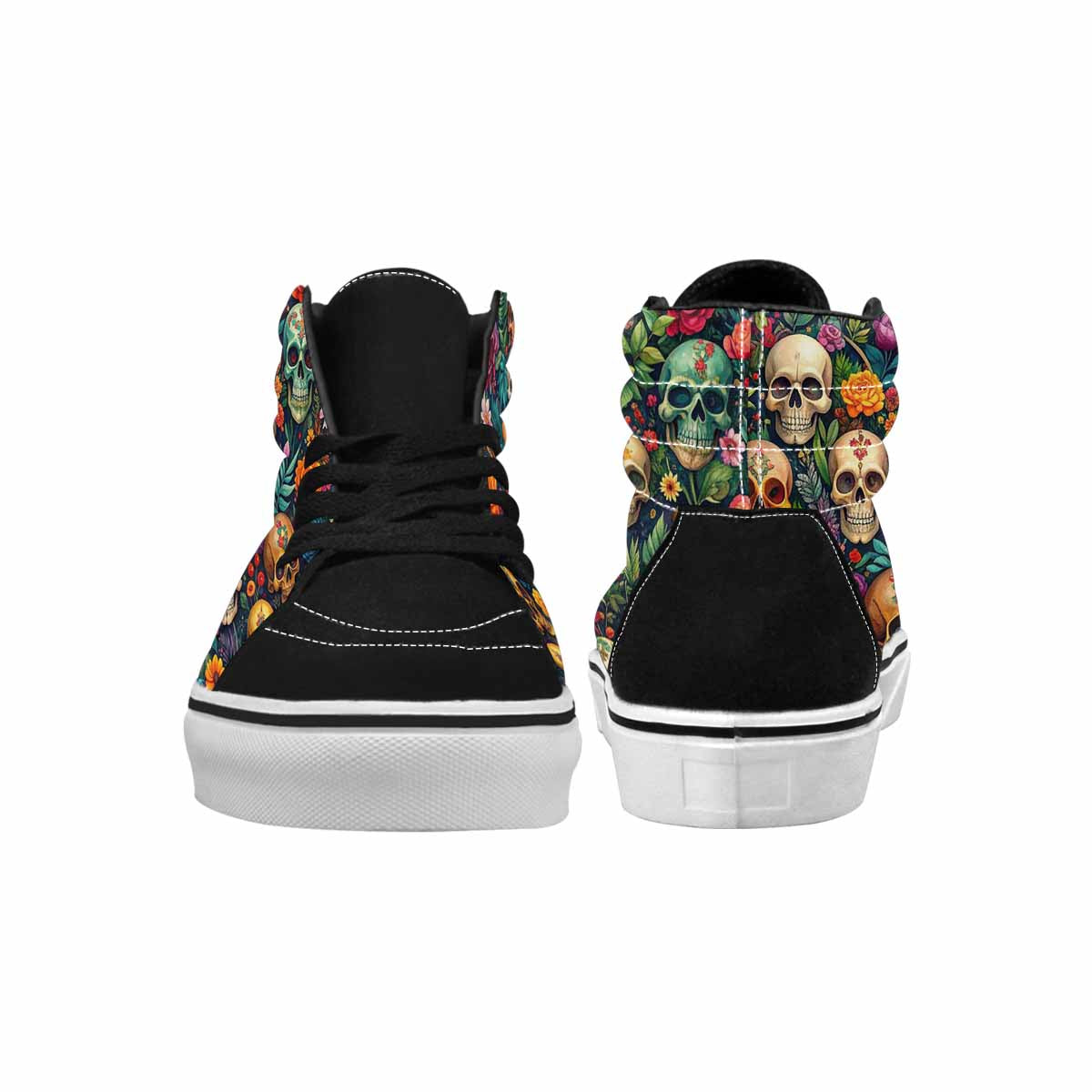 MEN'S Skulls Botanical Skulls High Top Canvas Kaleidoscope Sneakers