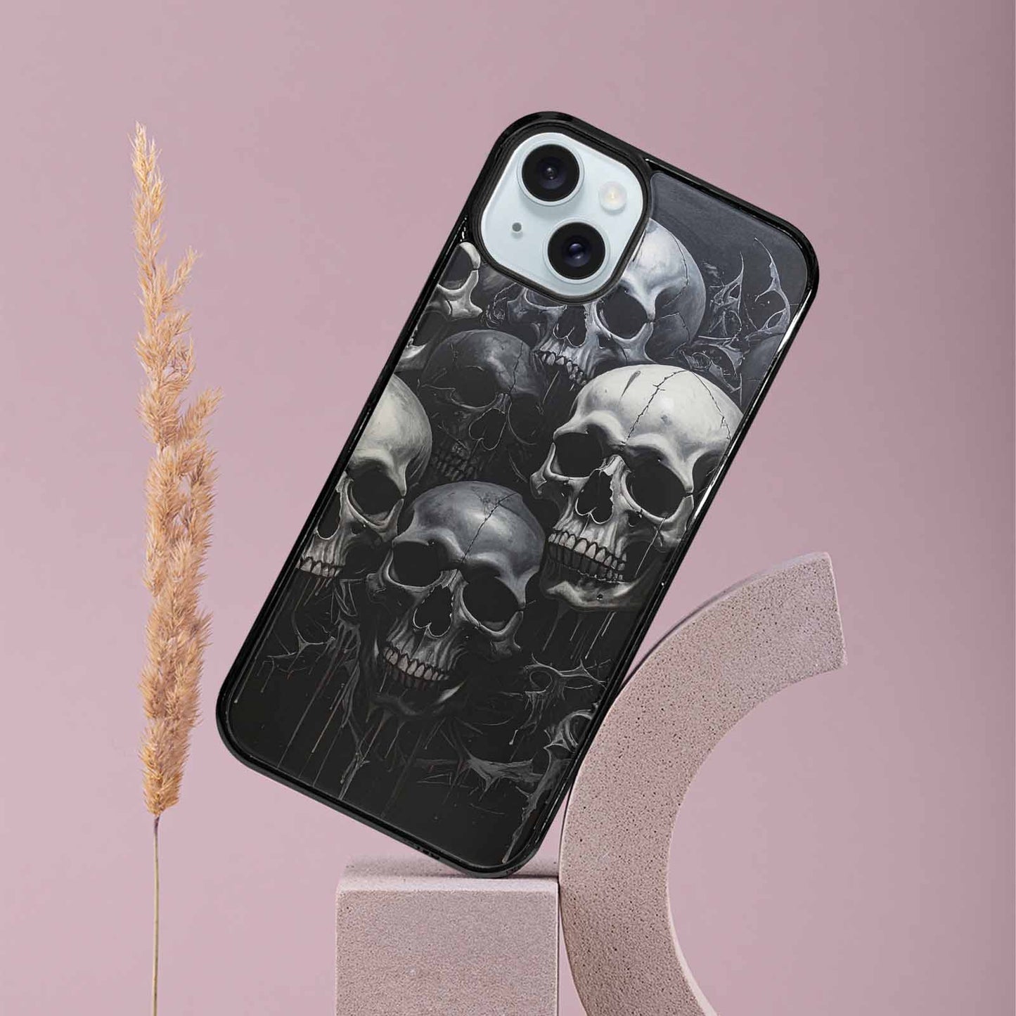 iPhone 15 Plus Case — Grey Dark Black And Grey Tones, Custom Designed Case Cover