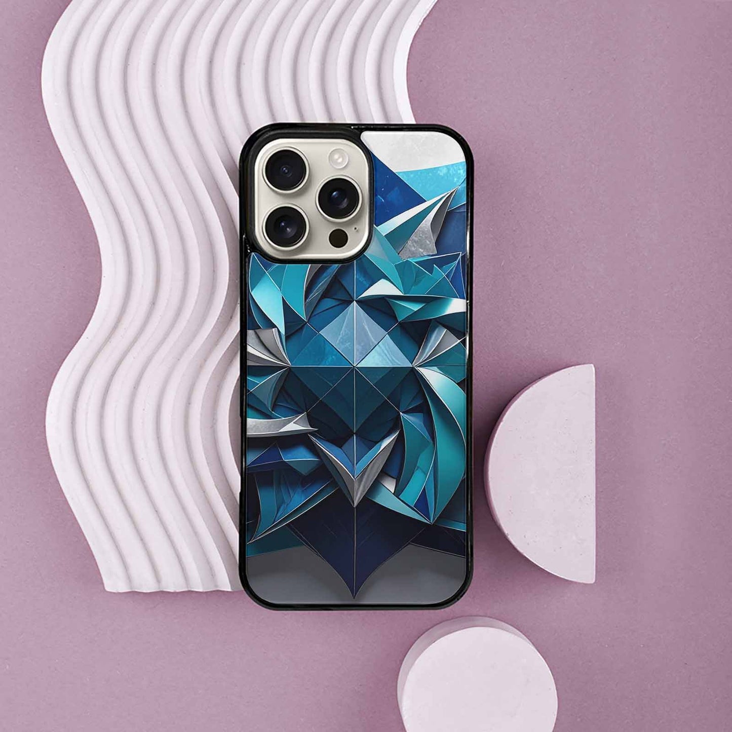 iPhone 16 Pro Max Case — Geometric Origami Art Pattern, Original Design Phone Case