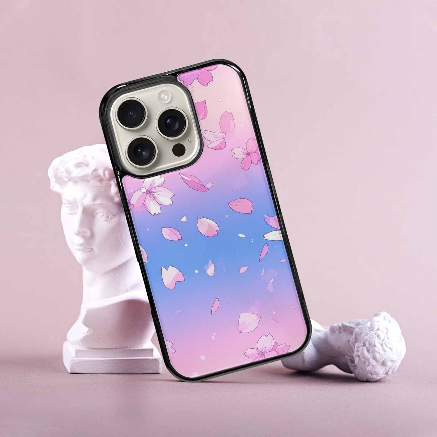 iPhone 16 Pro Case — Stylized Anime Style Cherry Blossom Petals, Customized Protective Case