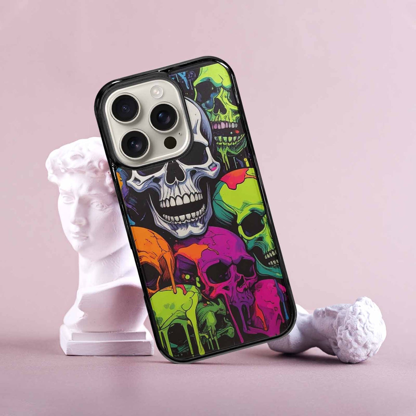 iPhone 16 Pro Case — Vibrant Camo 1000\'s Of Skeletons Neon, Original Design Phone Case