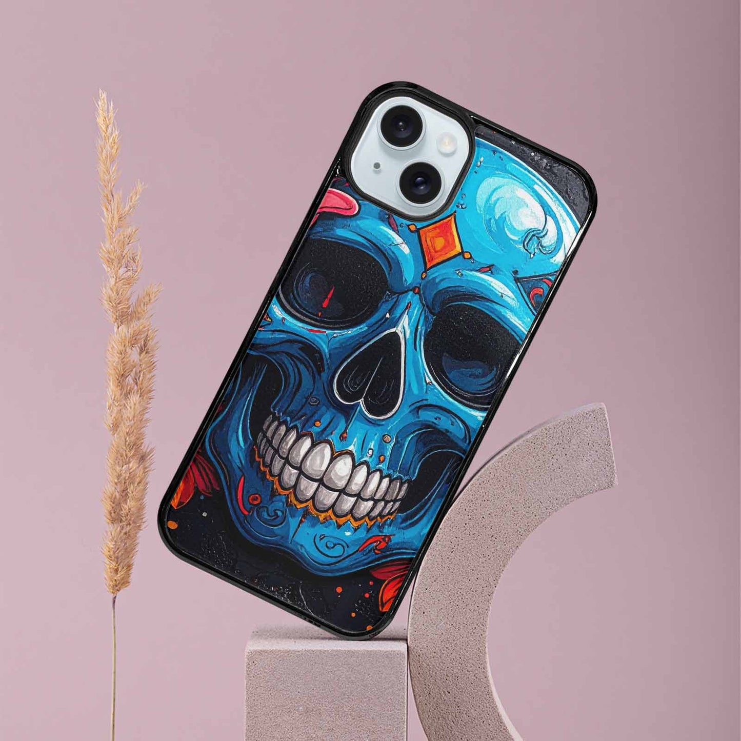 iPhone 15 Plus Case — Graffiti Skull Art Seamless Pattern Vibrant, Personalized Phone Case