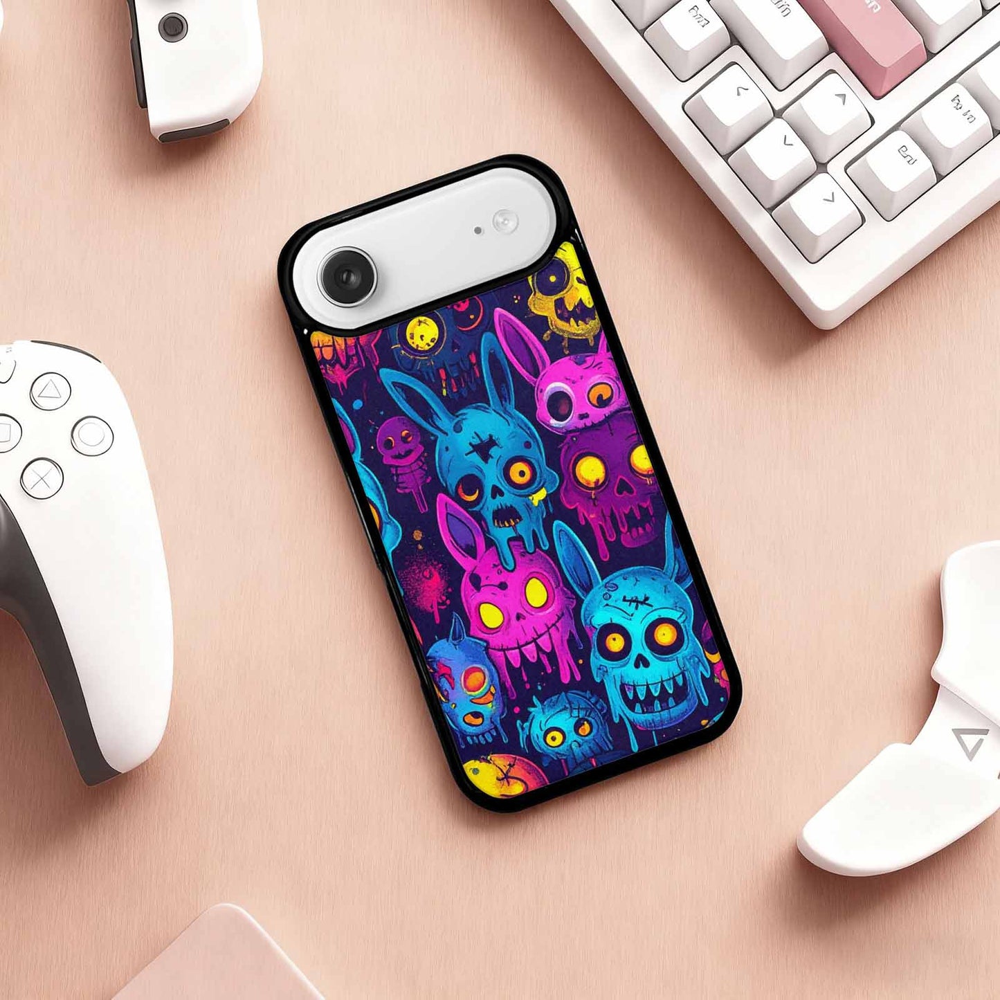 iPhone 17 Air Case — Mixed Toxic Glow Creature Pattern Cartoon, Custom Printed Phone Case