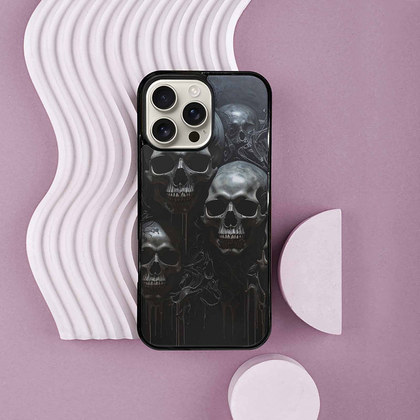iPhone 16 Pro Max Case — Grey Dark Black And Grey Tones, Customized Protective Case