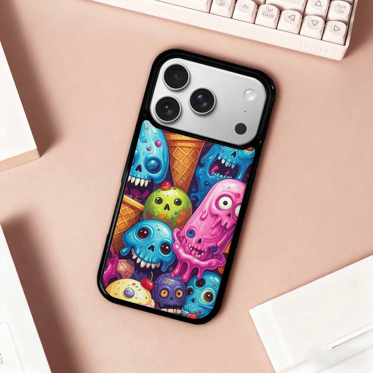 iPhone 17 Pro Case — Ice Cream Monsters Skullsmelti Cye Gothic, Custom Phone Case