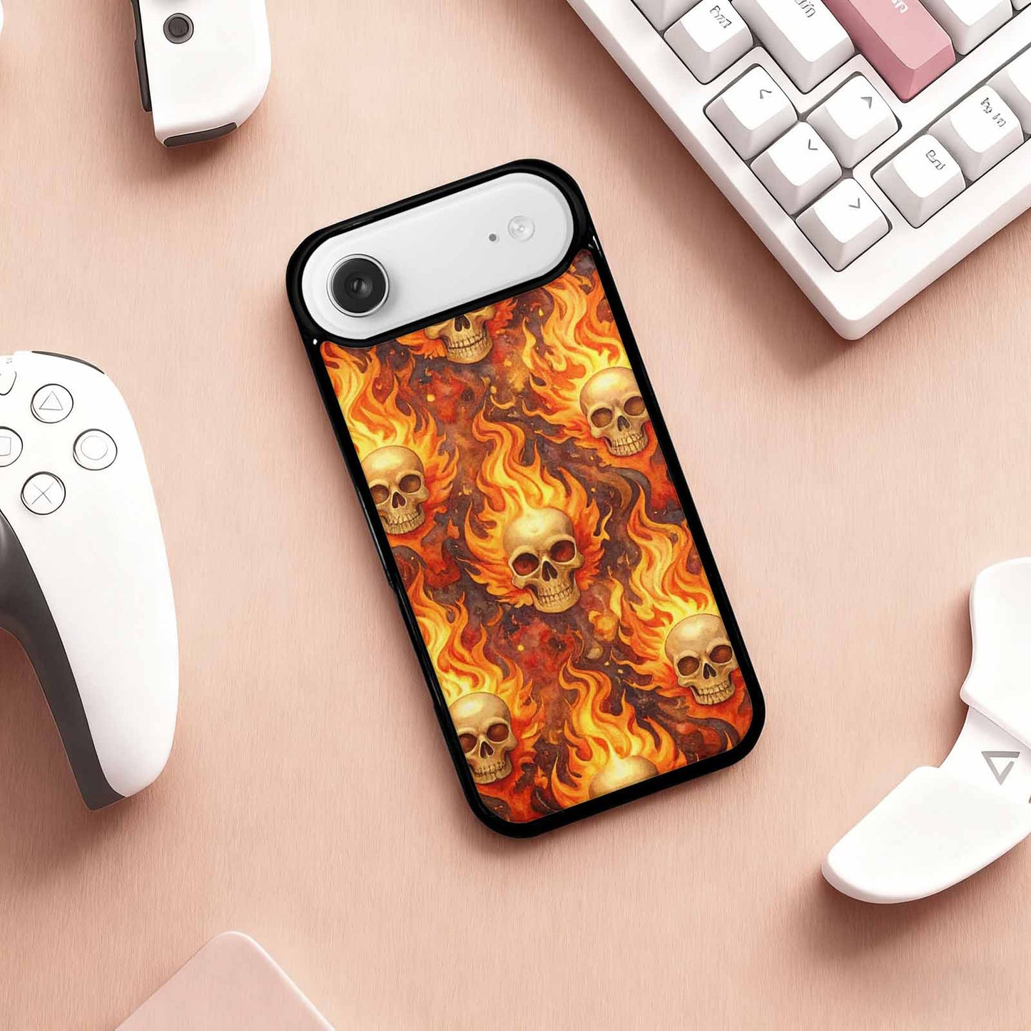 iPhone 17 Air Case — Skulls Flaming Skulls Small Skull Gothic, Unique Phone Case Design