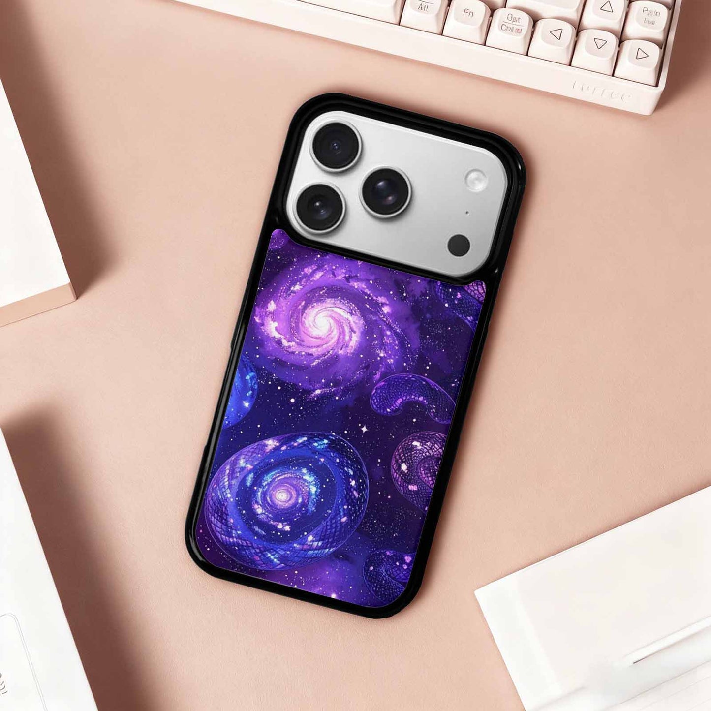iPhone 17 Pro Case — Snake Print Galaxy Seamless Pattern Animal, Custom Print Case Cover