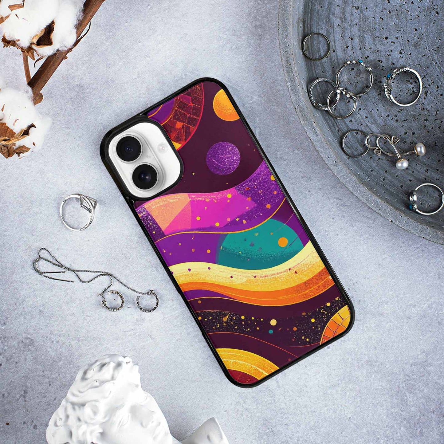 iPhone 16 Plus Case — 1970s Disco Art Pattern, Custom Designed Case Cover
