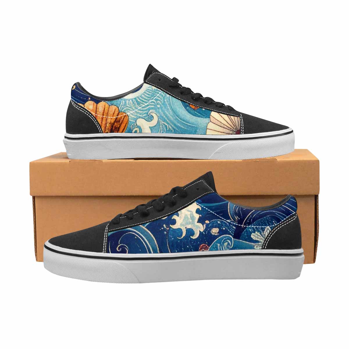 WOMEN'S Ocean Wave Canvas Lace-Up Surreal Sneakers