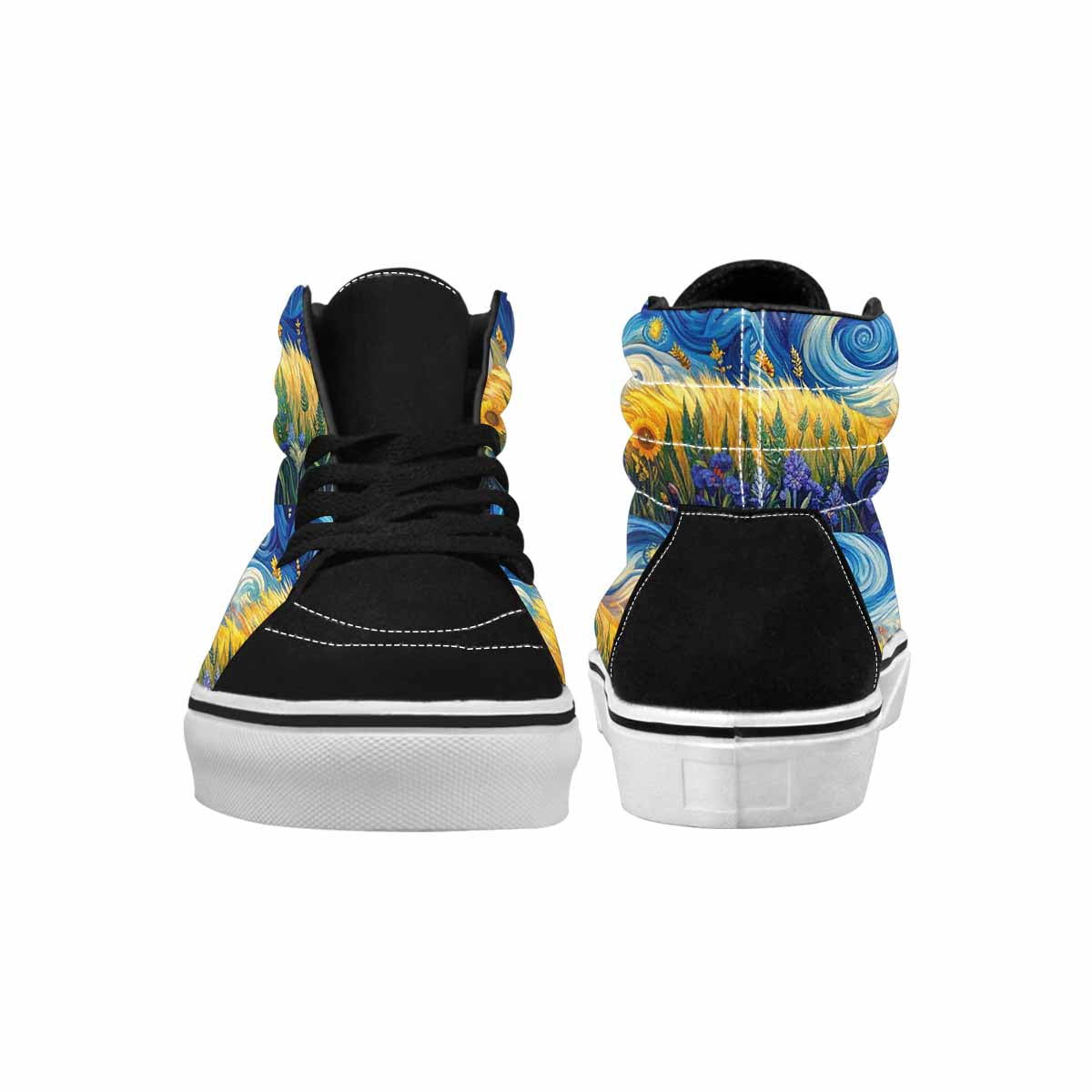 WOMEN'S Van Gogh-Style Swirl High Top Canvas Dark Academia Custom Shoes