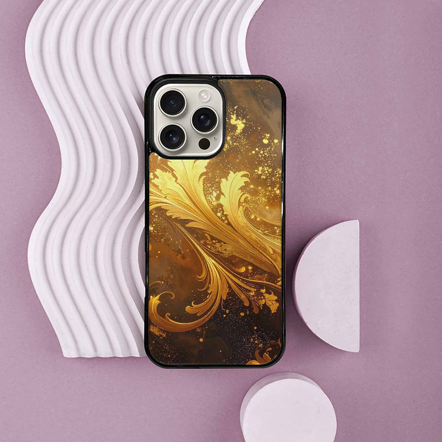 iPhone 16 Pro Max Case — Klimt Gold Leaf Artwork Pattern, Custom Printed Phone Case