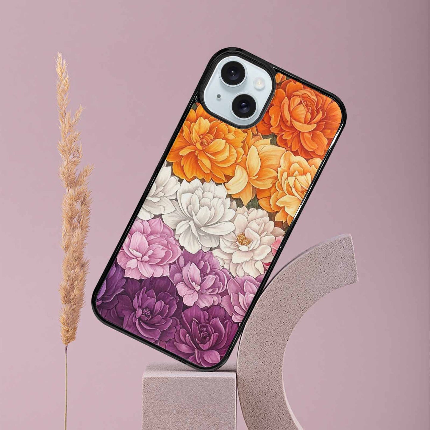 iPhone 15 Plus Case — Lesbian Flag Color Theme Small Rainbow, Custom Art Phone Cover