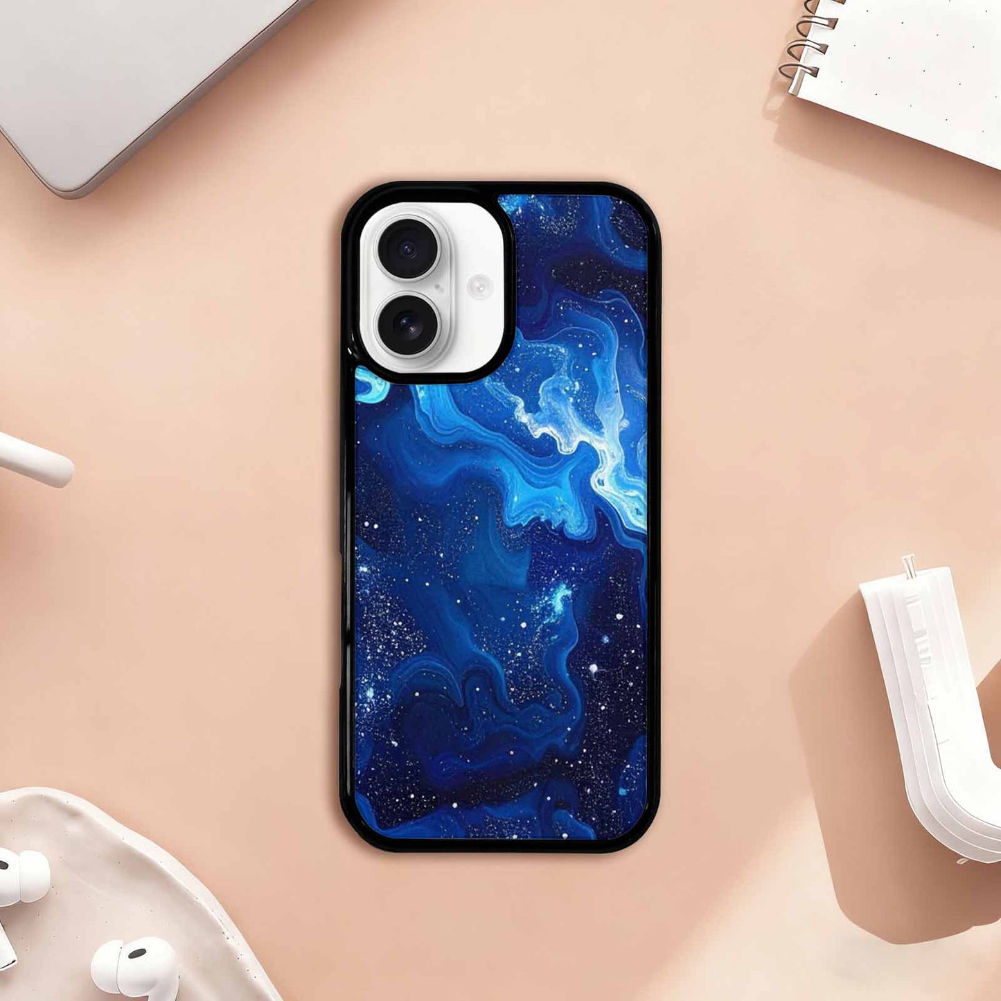 iPhone 17 Case — Galaxy Art Blue Starfield Galaxy Space, Custom Print Case Cover