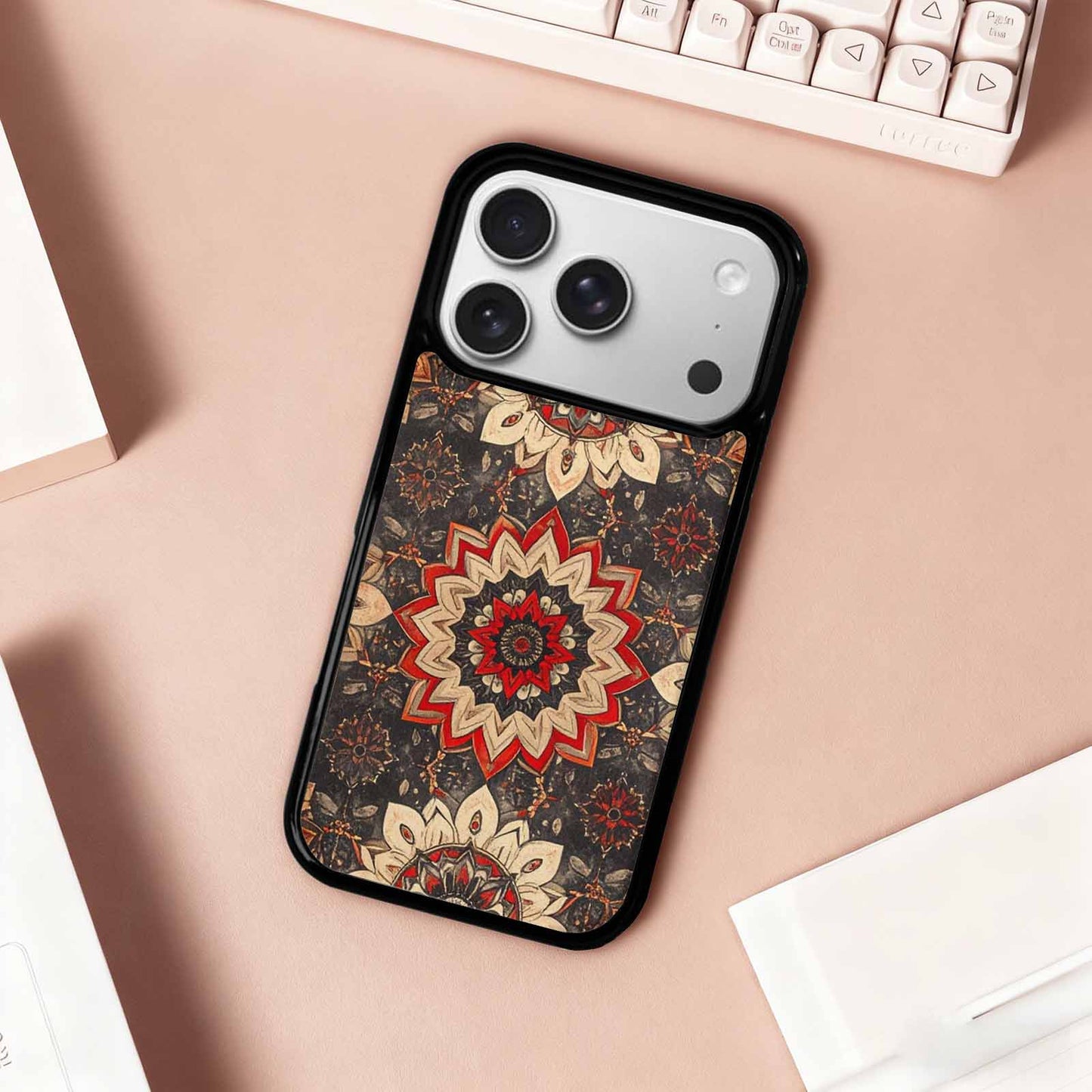 iPhone 17 Pro Case — Small Mandala Pattern Randomly Varying Floral, Personalized Phone Case