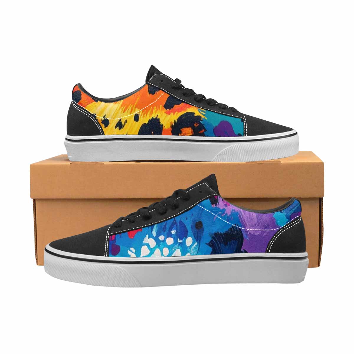 WOMEN'S Full Color Vibrant Animal Lace-Up Canvas Grunge Shoes