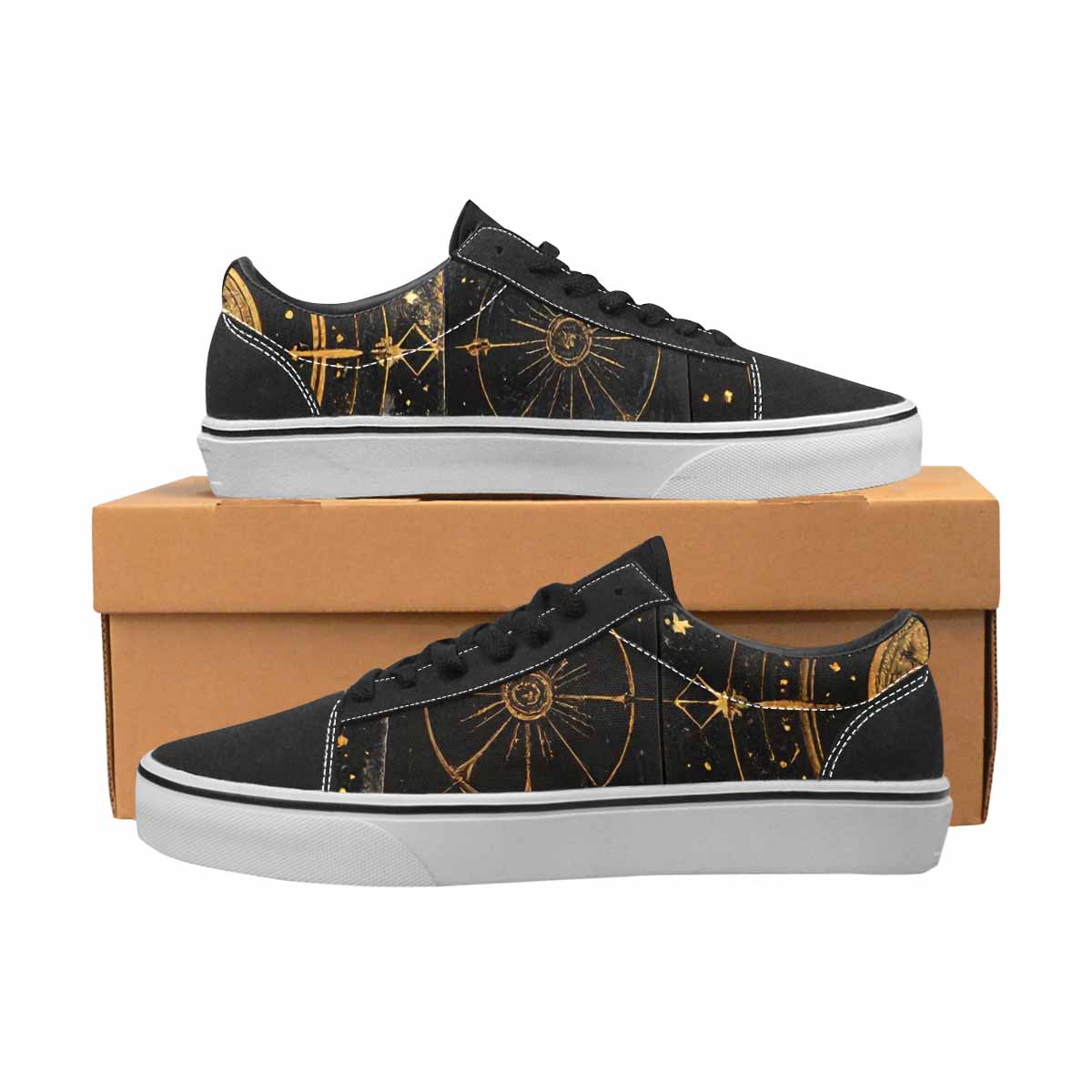 WOMEN'S Zodiac Constellation Star Canvas Lace-Up Grunge Custom Sneakers
