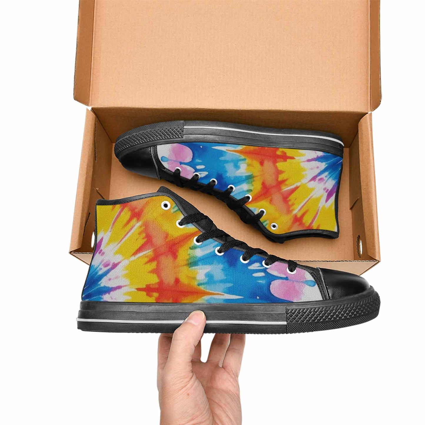 WOMEN'S Tie Dye Drip High Top Canvas Surreal Shoes