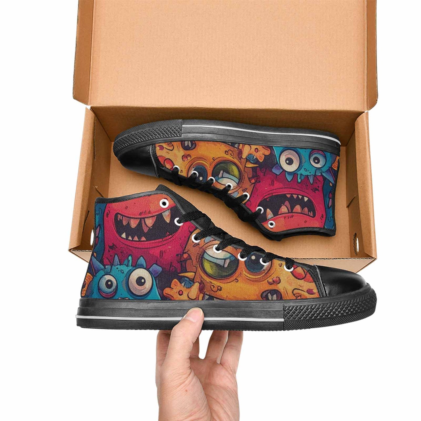 MEN'S Cartoon Monster Character High Top Canvas Aesthetic Custom Shoes