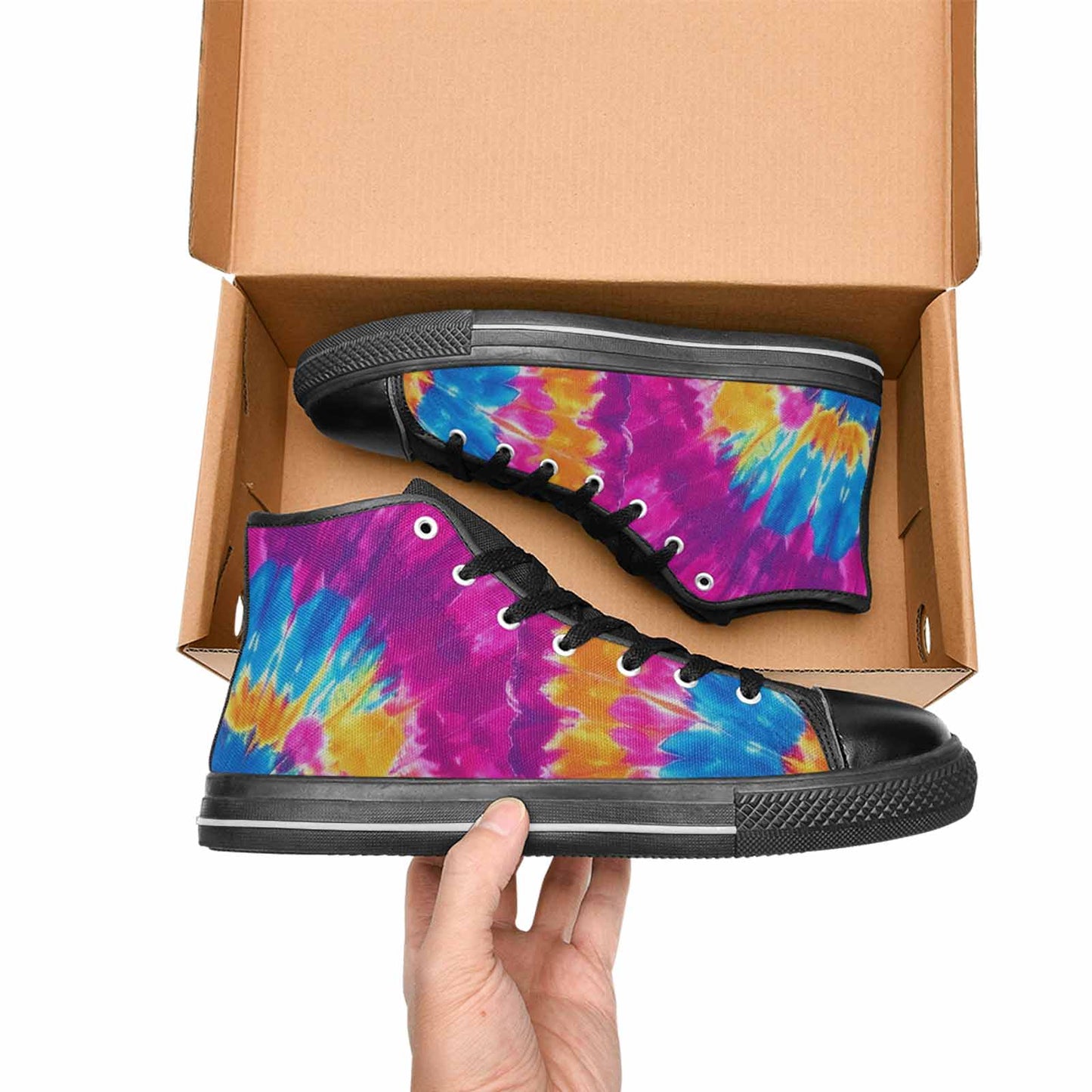 WOMEN'S Tie Dye Spiral High Top Canvas Aesthetic Shoes