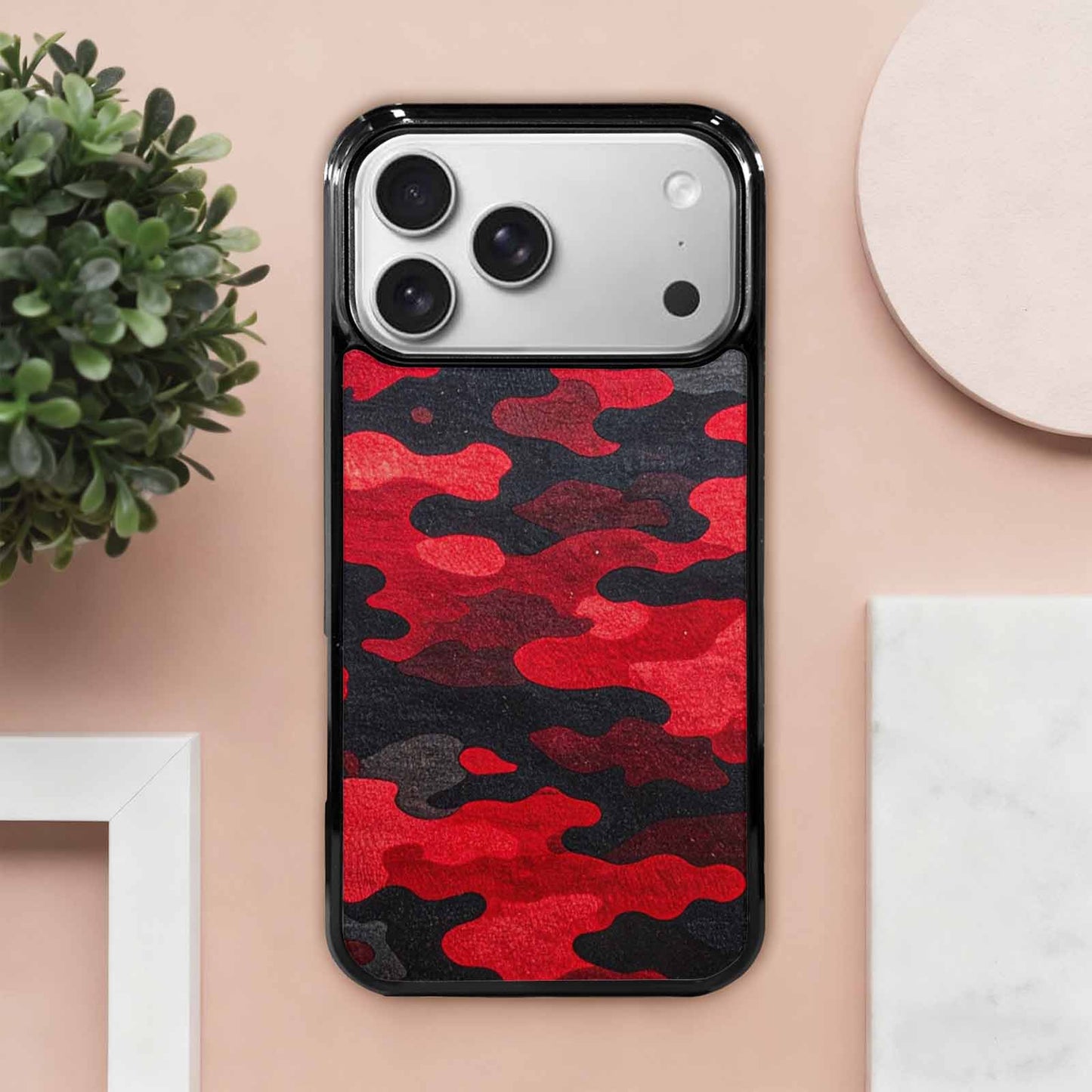 iPhone 17 Pro Max Case — Tactical Camo Red Black Custom Camo, Custom Print Case Cover