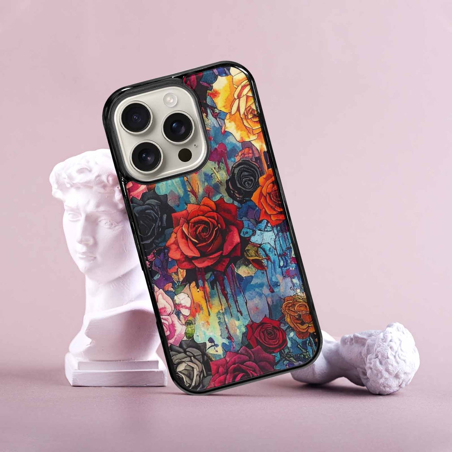iPhone 16 Pro Case — Gothic Rose Gothic Roses Pattern Hundreds, Custom Printed Phone Case