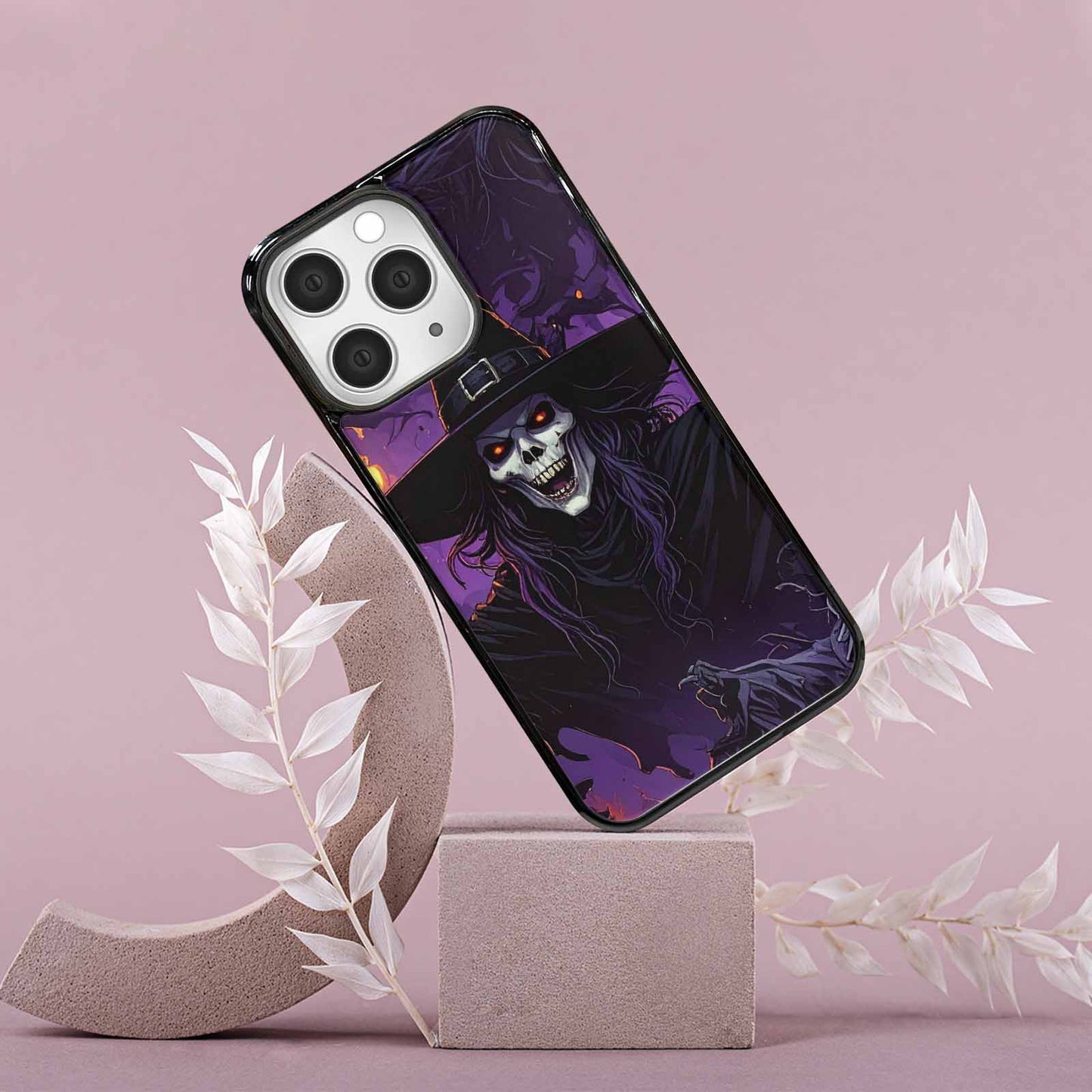 iPhone 15 Pro Max Case — Scary Horror Halloween Art Print Edge, Personalized Phone Case