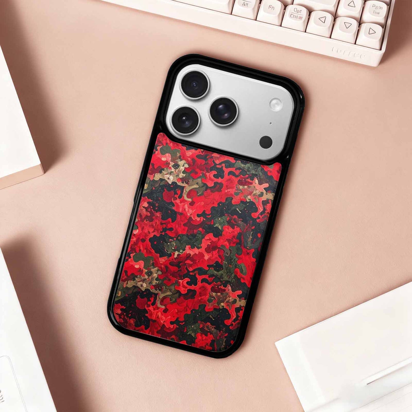 iPhone 17 Pro Case — Small Military Camouflage Blotch Pattern Camo, Custom Print Case Cover