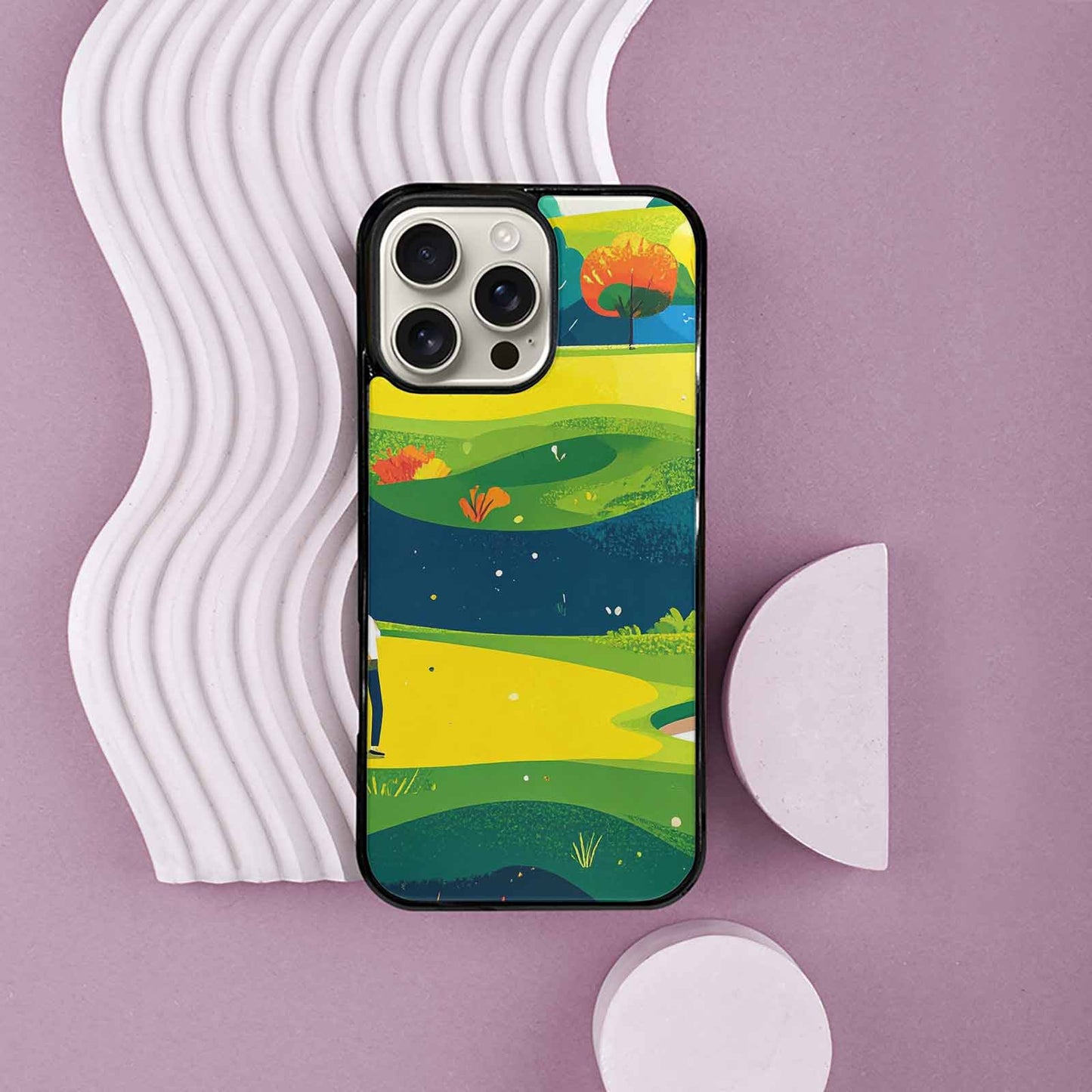 iPhone 16 Pro Max Case — Golf Cartoon Art Pattern, Custom Designed Case Cover