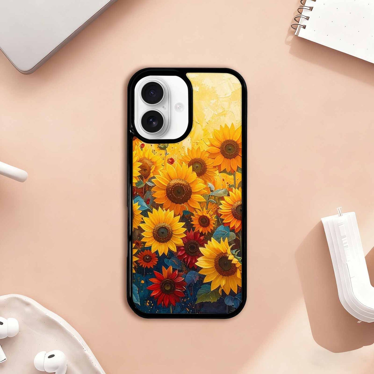 iPhone 17 Case — Full Color Vibrant Sunflower Floral, Unique Phone Case Design