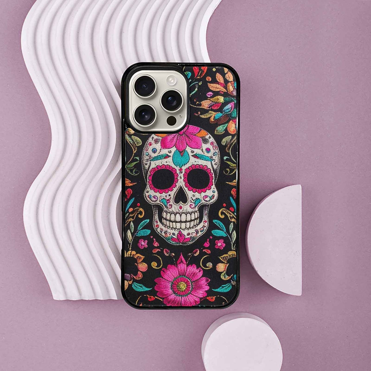 iPhone 16 Pro Max Case — Colorful Dia De Los Muertos Sugar, Custom Printed Phone Case
