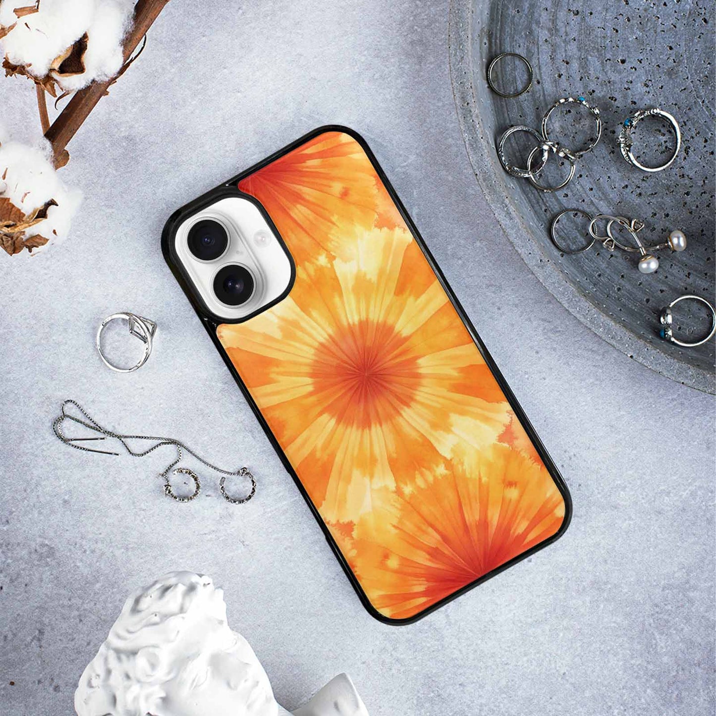 iPhone 16 Plus Case — Ombre Tie Dye Sunset Custom, Custom Designed Case Cover