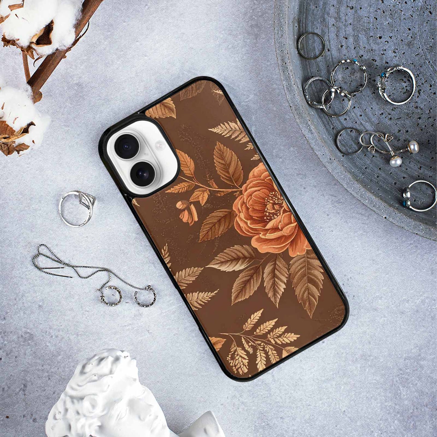 iPhone 16 Plus Case — Vintage Botanical Art Pattern, Custom Printed Phone Case